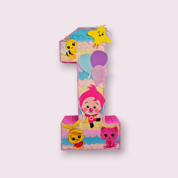 Piñata Numero 1 Plim Plim Rosa